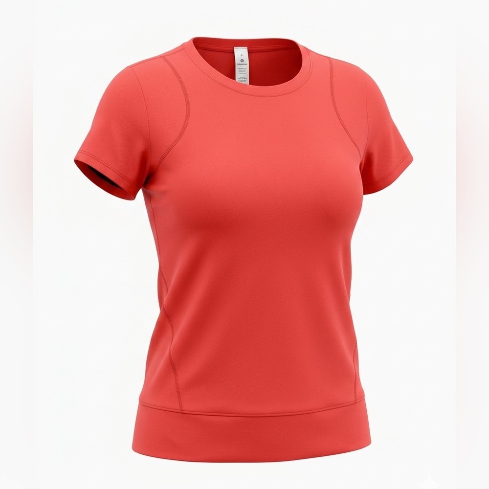 Lululemon Mind Over Miles Short Sleeve orange  women’s top Size 6